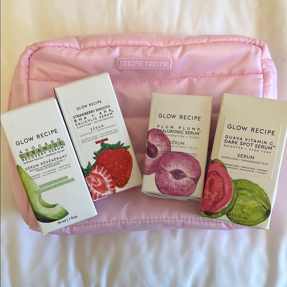UNOPENED Glow Recipe products with pink bag